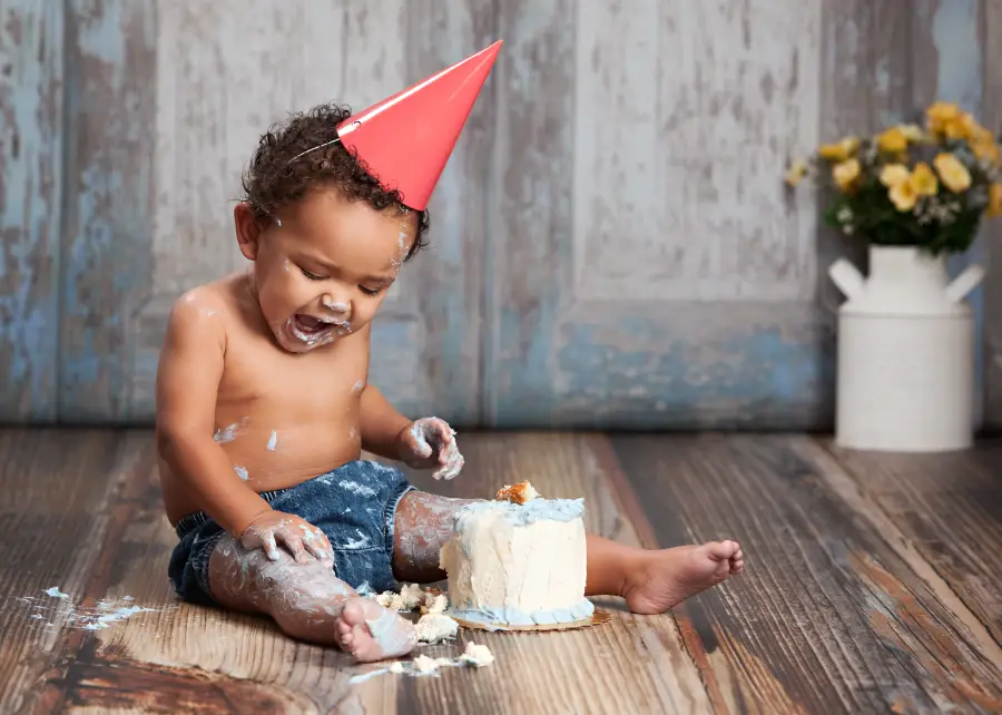 First Birthday Smash Cake with Yogurt Frosting